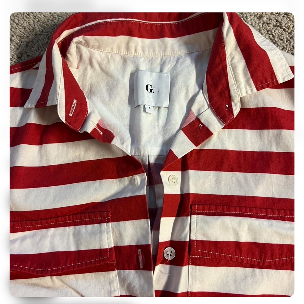 G. Label by Goop Claudia Striped Red and White Tunic Sz 4 - Picture 2 of 6
